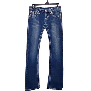 True Religion Womens Blue Jeans Skinny Low Rise Billy Super T